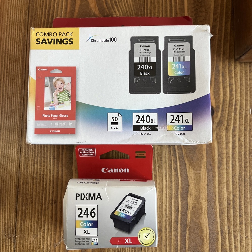 Canon Genuine PG-245/CL-246 XL Combo Ink Pack 50 Paper Compatible 243 244 Pixma